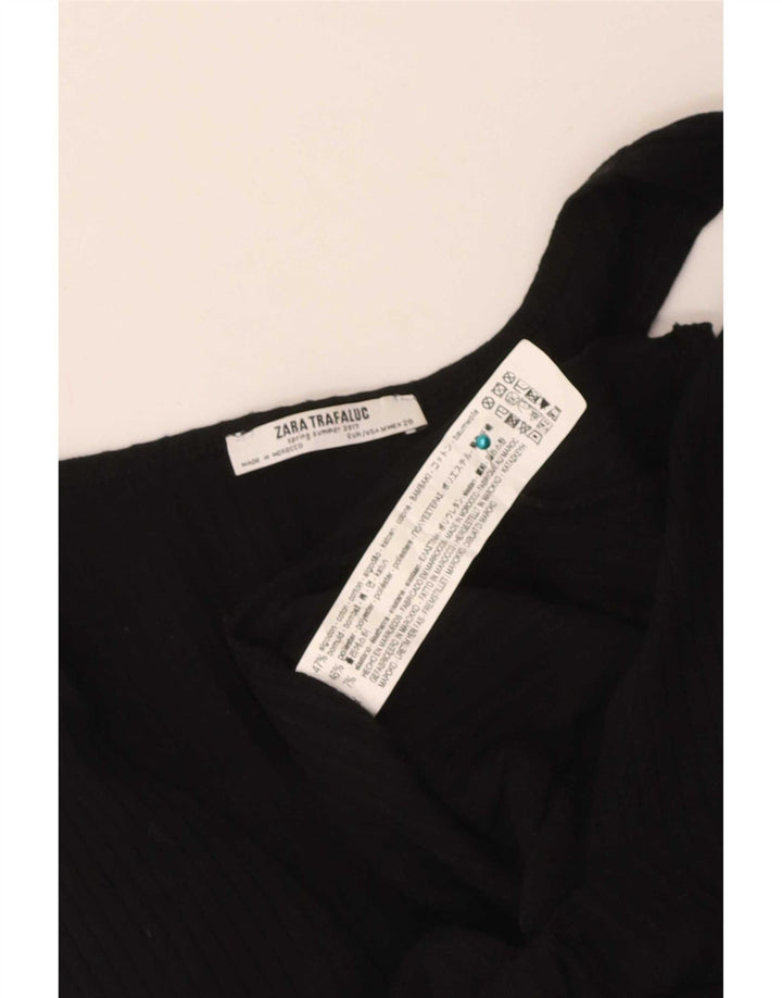 Женский комбинезон без рукавов Zara UK 12, средний черный хлопок, черный
