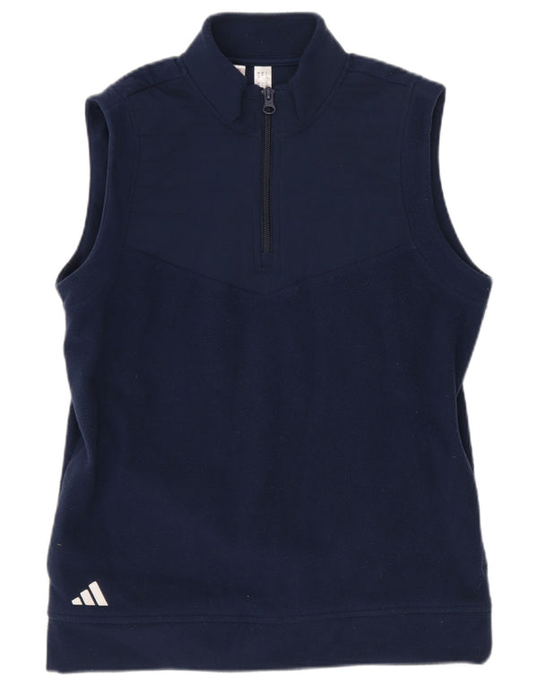 Флисовый джемпер без рукавов Adidas для мальчиков 11–12 лет, темно-синий