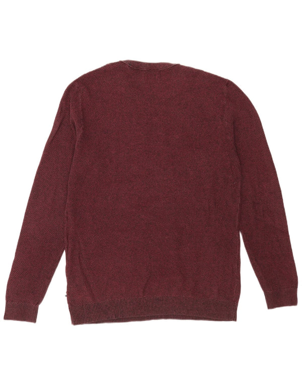 Мужской джемпер с круглым вырезом Jack & Jones, большой бордовый хлопковый свитер