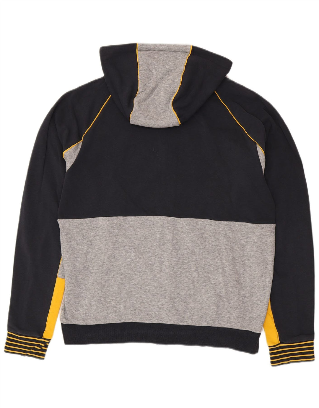 Мужской свитер с капюшоном на молнии обычного кроя HUGO BOSS, большой темно-синий, с цветными блоками