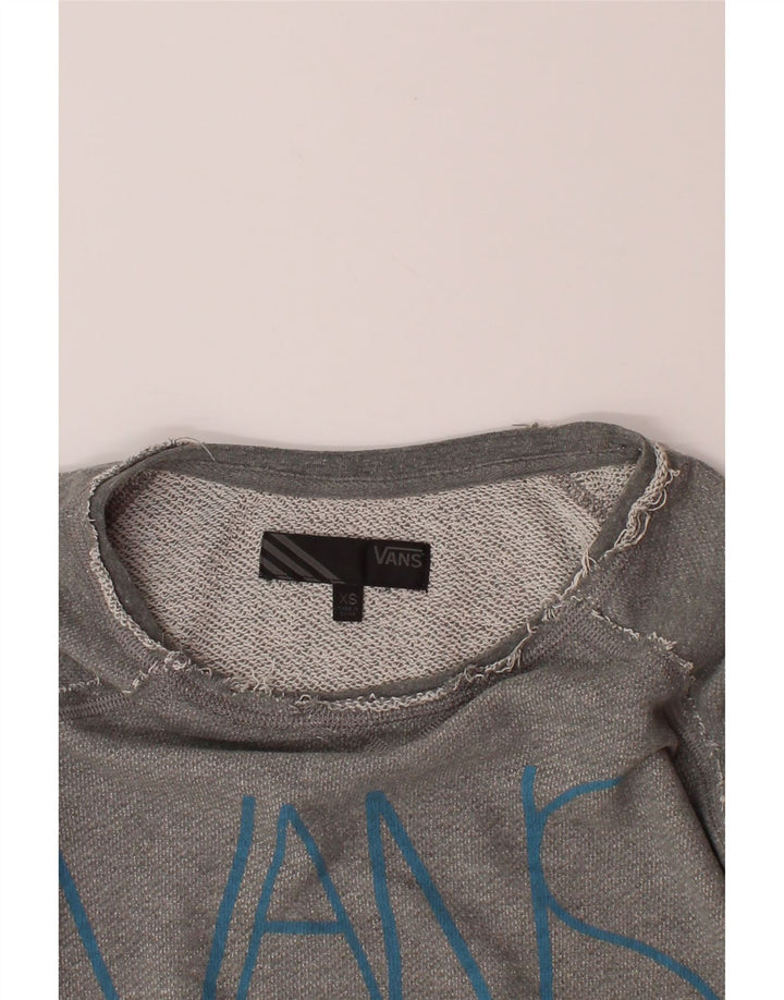 VANS Womens Oversized Graphic Sweatshirt Jumper UK 6 XS Grey Vintage Vans and Second-Hand Vans from Messina Hembry 