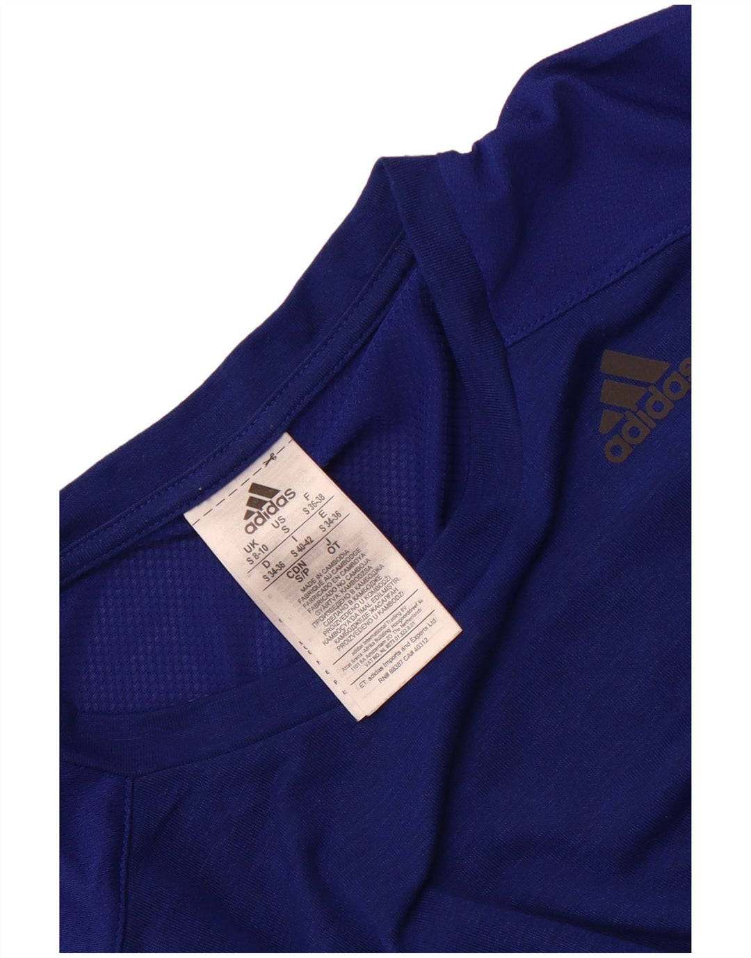 Женская укороченная футболка Adidas Top UK 8/10, маленький темно-синий полиэстер