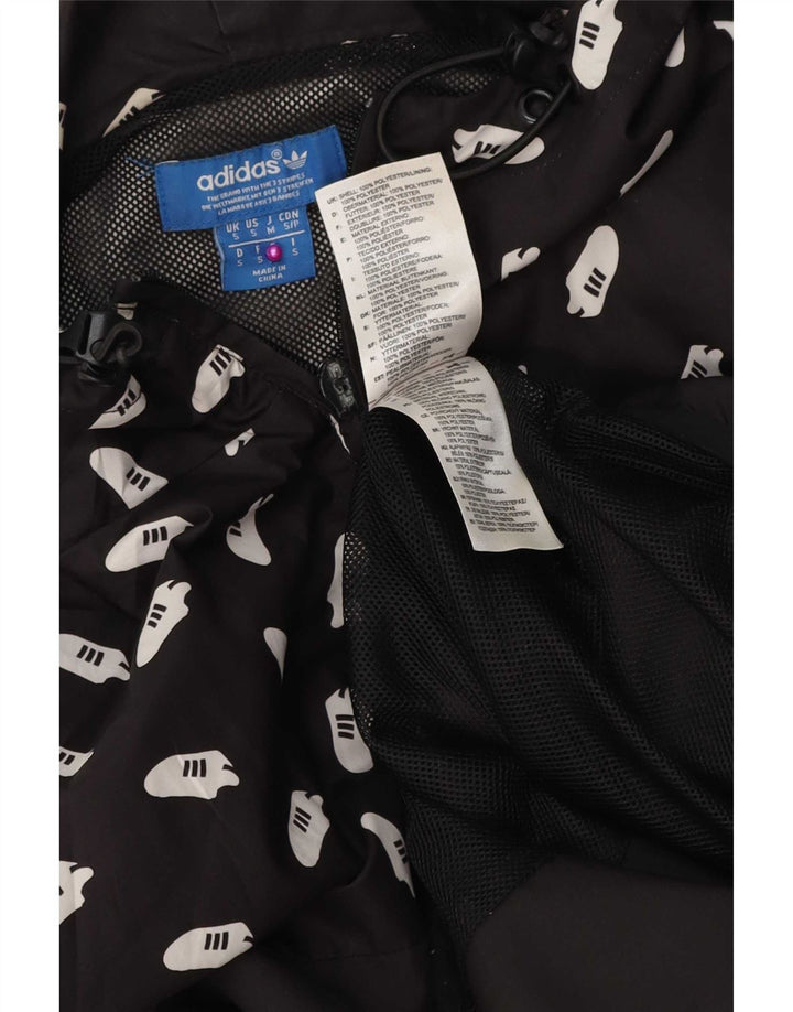 Мужская дождевик Adidas с графическим капюшоном UK 36, маленький черный полиэстер