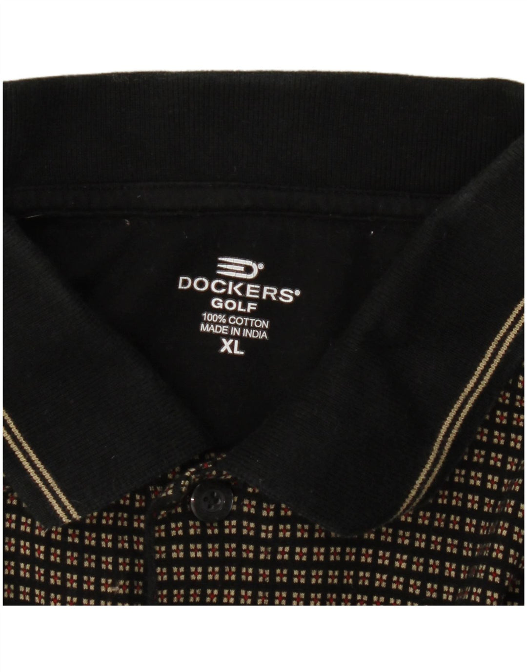Мужская рубашка-поло для гольфа Dockers XL, черная клетка, хлопок