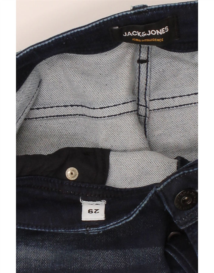 JACK & JONES Mens Slim Jeans W29 L31 Navy Blue Cotton Vintage Jack & Jones and Second-Hand Jack & Jones from Messina Hembry 