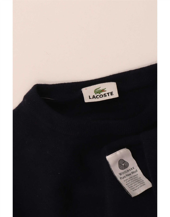 Свитер Lacoste для мальчиков с круглым вырезом, 7–8 лет, темно-синий, новая шерсть