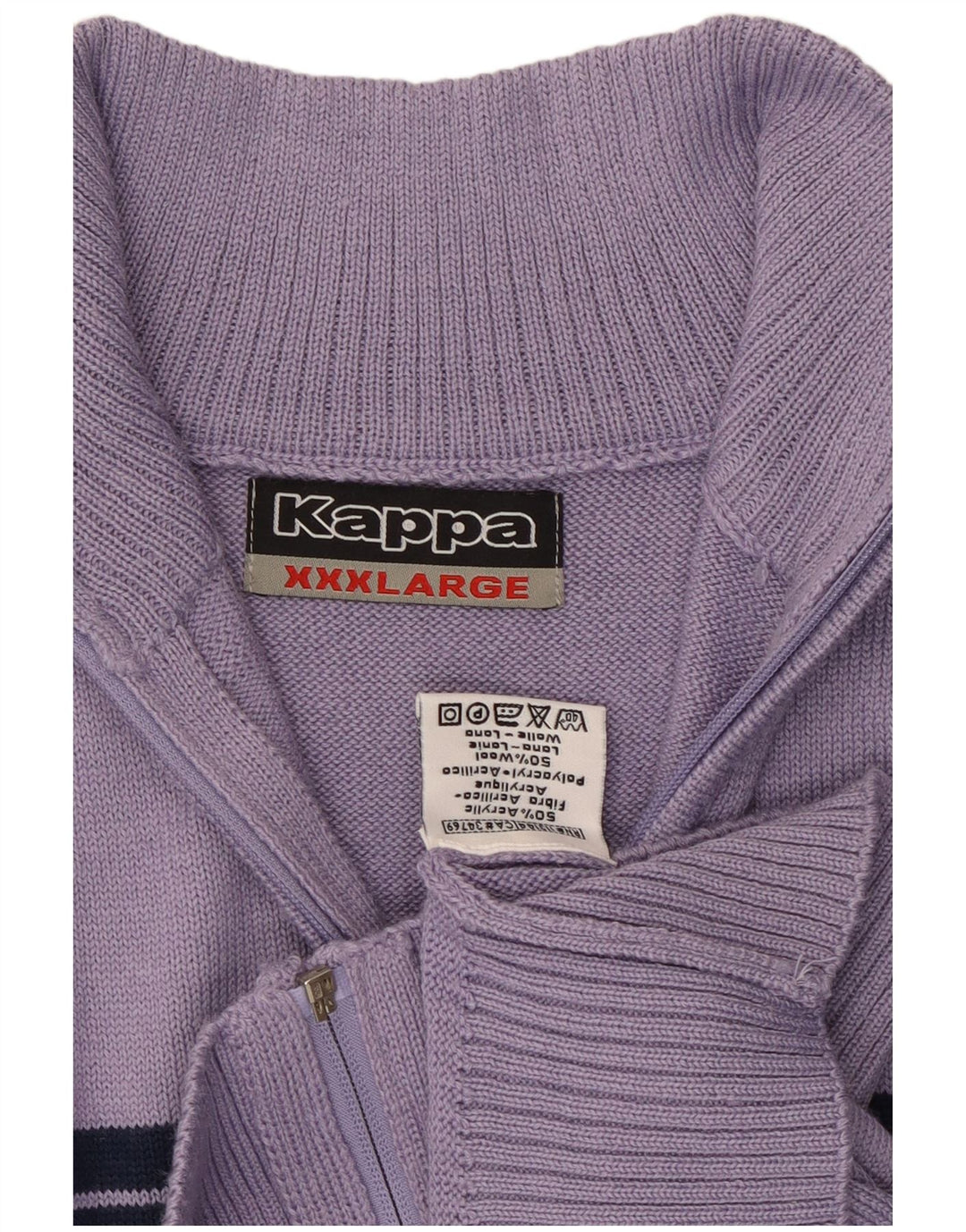 Мужской кардиган KAPPA 3XL, фиолетовый, акрил с цветными блоками