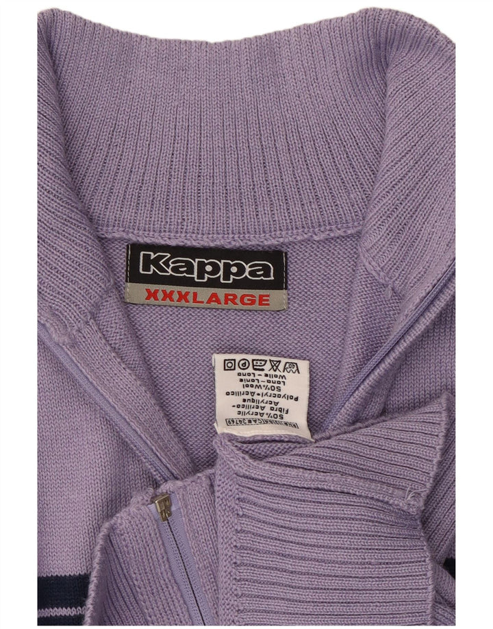 Мужской кардиган KAPPA 3XL, фиолетовый, акрил с цветными блоками