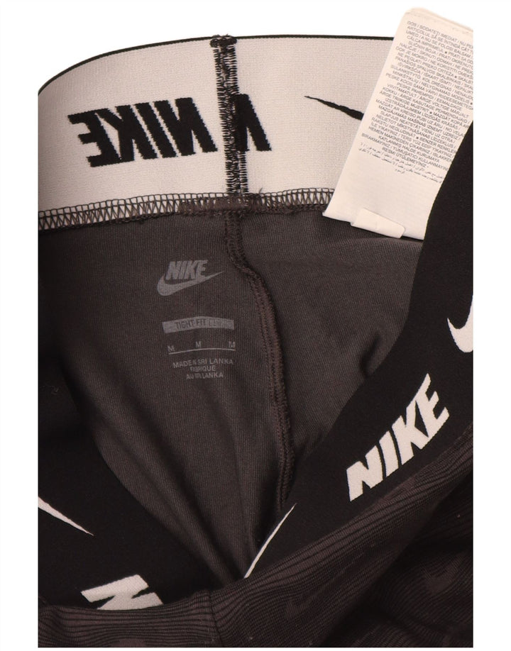 Женские леггинсы облегающего кроя Nike UK 12, хлопковые, среднего размера, черные