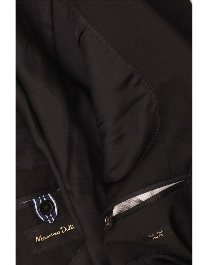 Мужской пиджак Massimo Dutti на 2 пуговицах EU 54 XL, черная шерсть