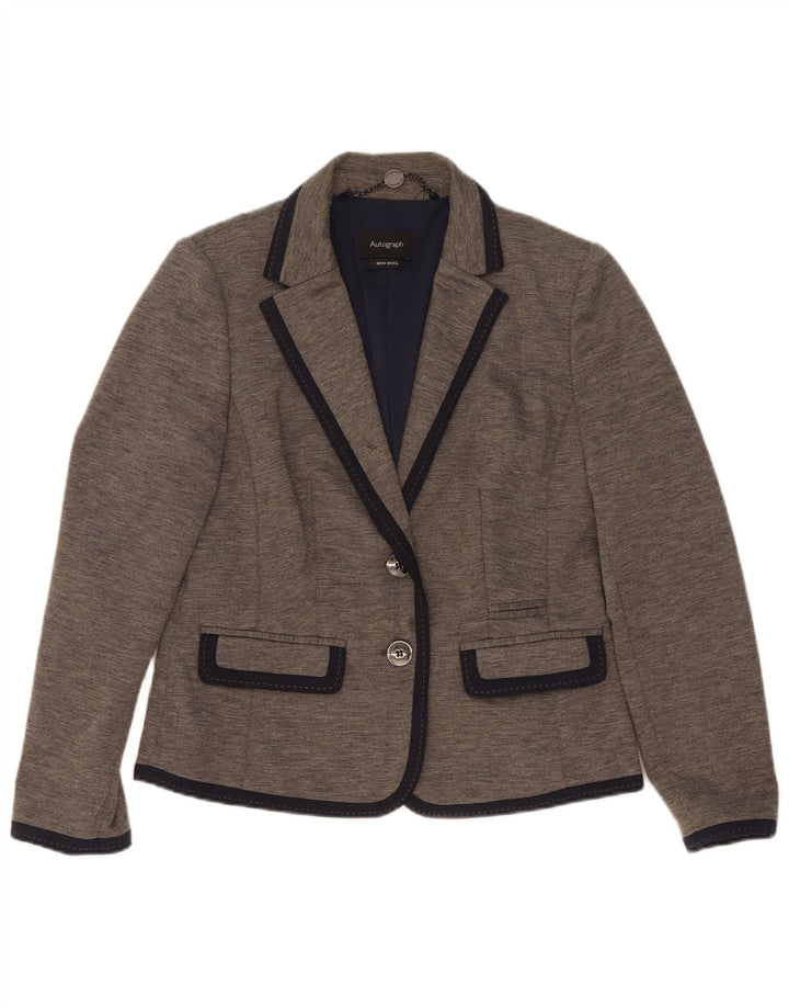 Женский пиджак Marks & Spencer Autograph с 2 пуговицами, Великобритания 12, средний серый