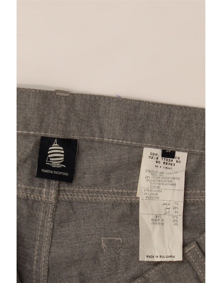 MARINA YACHTING Womens Slim Casual Trousers W34 L34 Grey Polyester Vintage Marina Yachting and Second-Hand Marina Yachting from Messina Hembry 