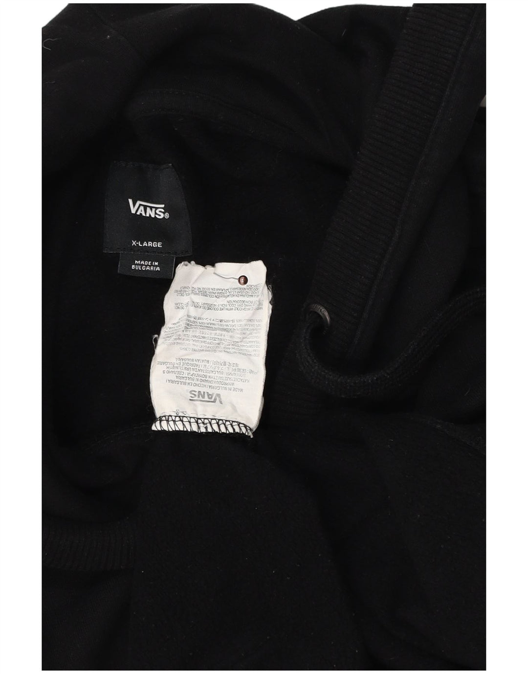 Мужской джемпер с капюшоном с рисунком VANS XL, черный, хлопок