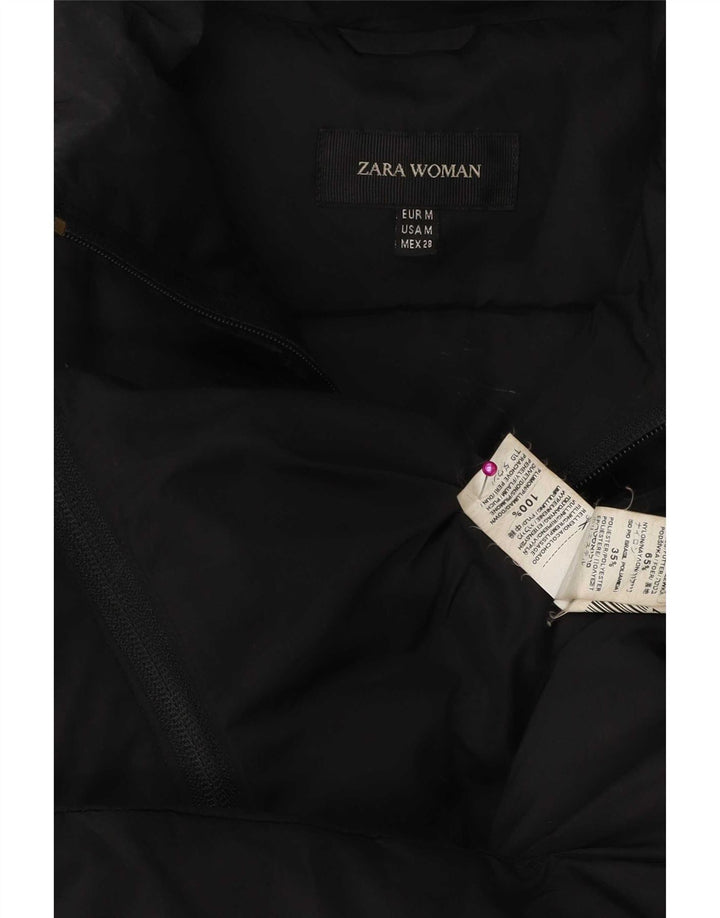 Женская стеганая куртка Zara UK 14, средний черный полиамид