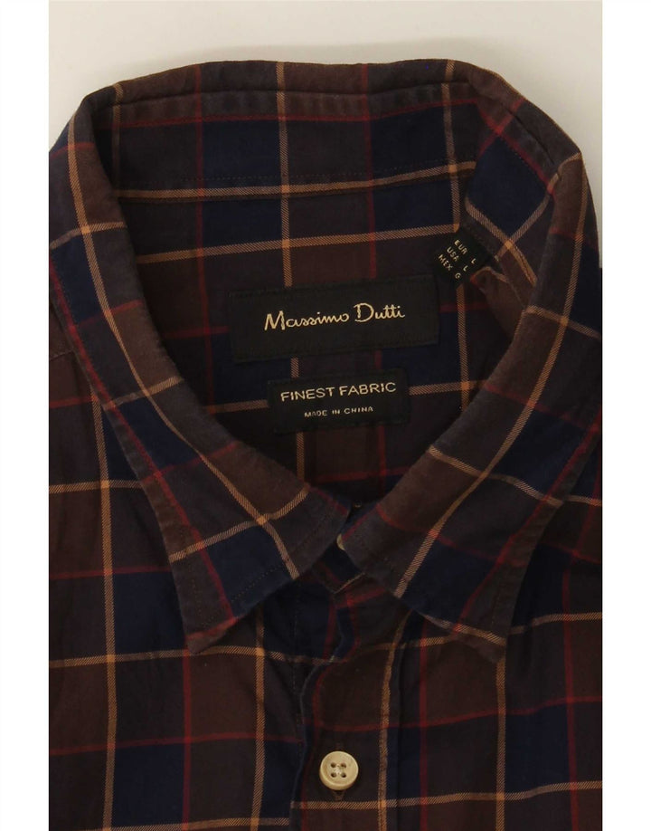 Мужская рубашка Massimo Dutti в крупную коричневую клетку