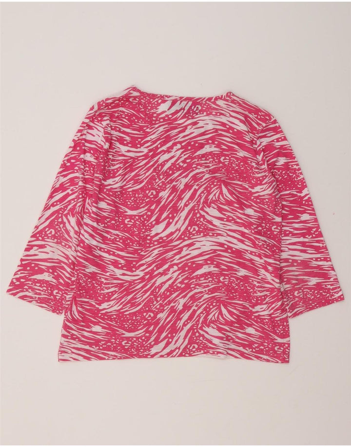 PACO BOUTIQUE Женский топ с абстрактным узором, рукав 3/4, UK 14, большой розовый