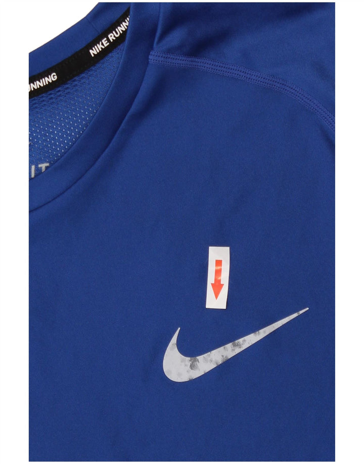 Мужская футболка Nike Dri Fit, средний синий полиэстер