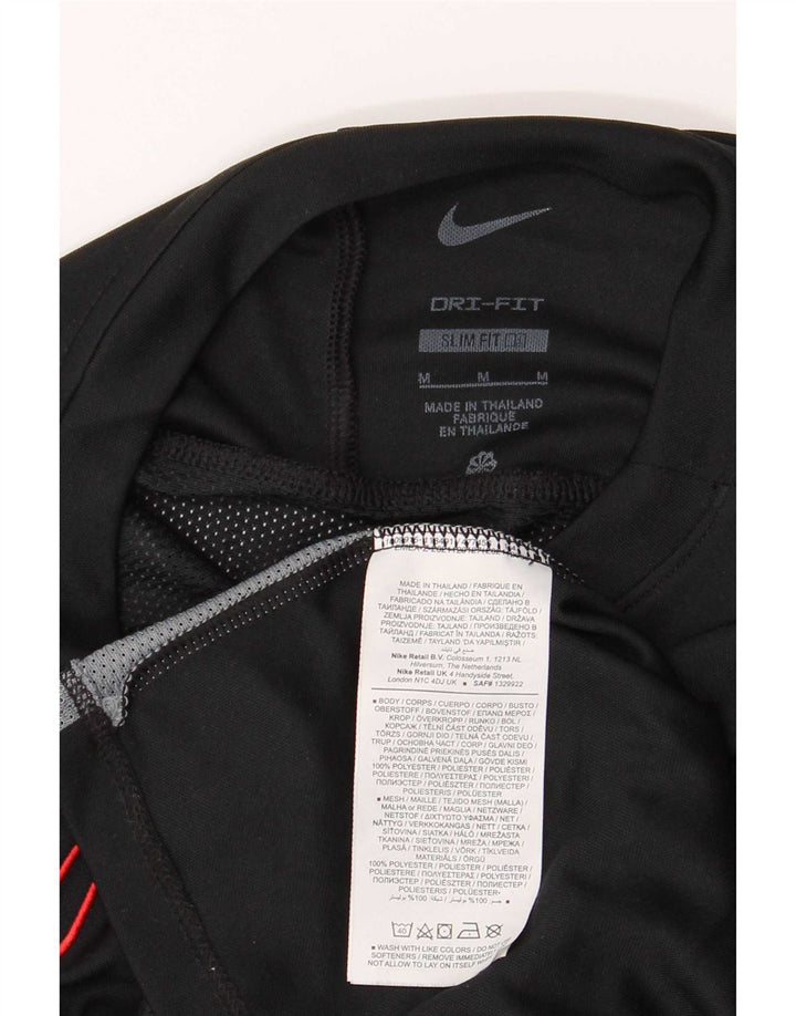Мужская футболка Nike Dri Fit Slim, верх среднего размера, черный полиэстер с цветными блоками