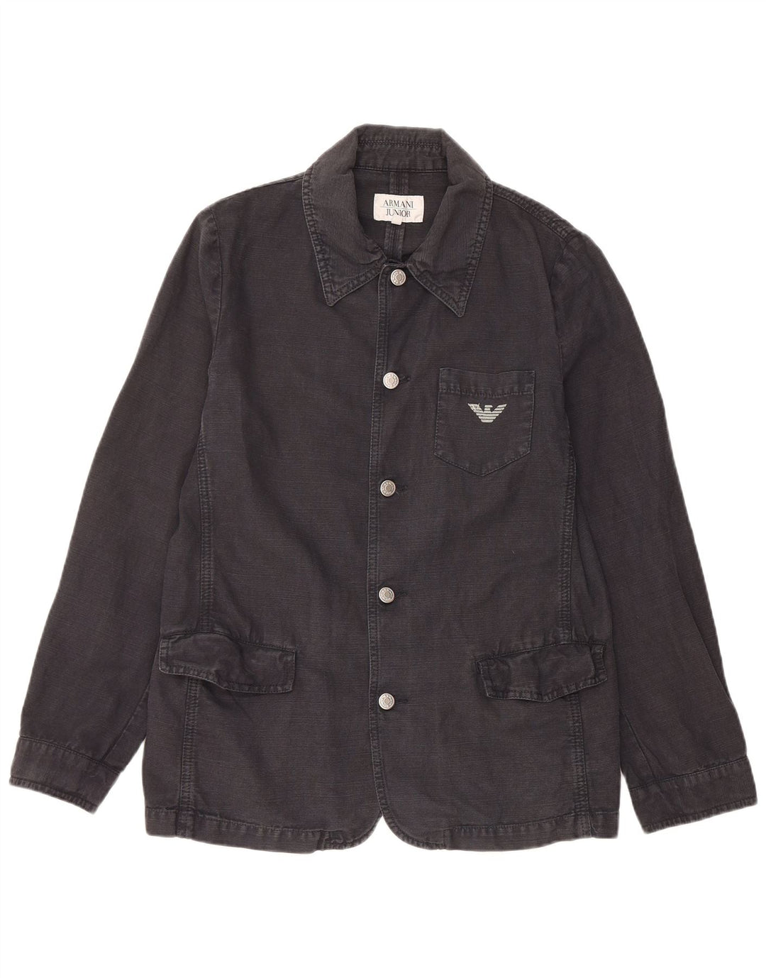 ARMANI JUNIOR Boys 5 Button Blazer Jacket 13-14 Years Navy Blue Linen