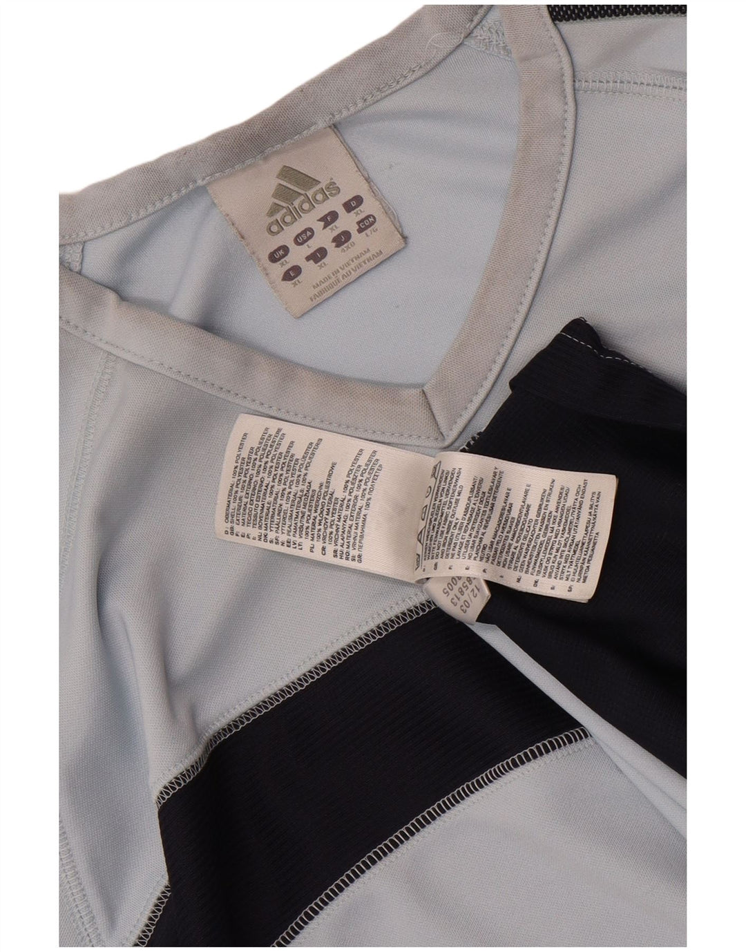 Мужская футболка Adidas Top XL синяя из полиэстера с цветными блоками