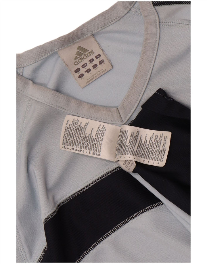 Мужская футболка Adidas Top XL синяя из полиэстера с цветными блоками