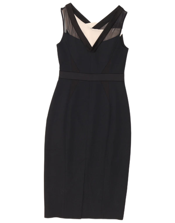 Женское облегающее платье без рукавов Karen Millen UK 12, средний черный, с цветными блоками