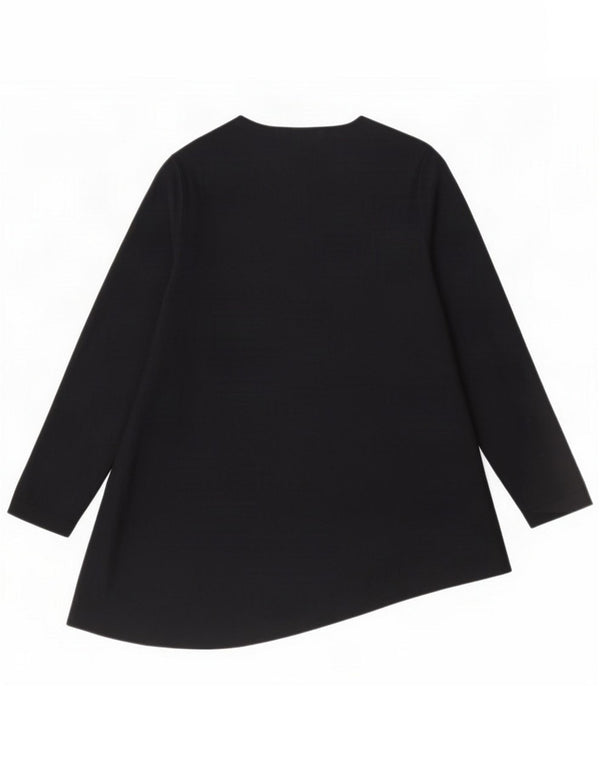 Cos Womens Asymmetric Tunic Top UK 12 Medium Navy Blue Wool
