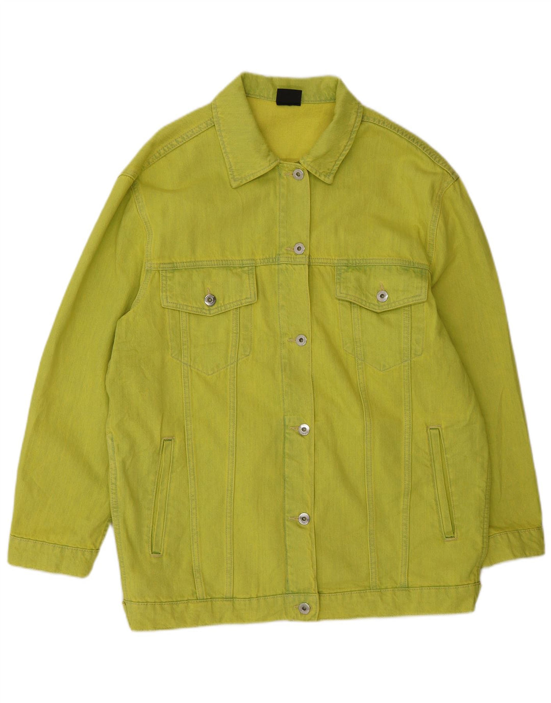 TWINSET Женская джинсовая куртка оверсайз, размер 10, Великобритания, маленькая зеленая хлопковая мода