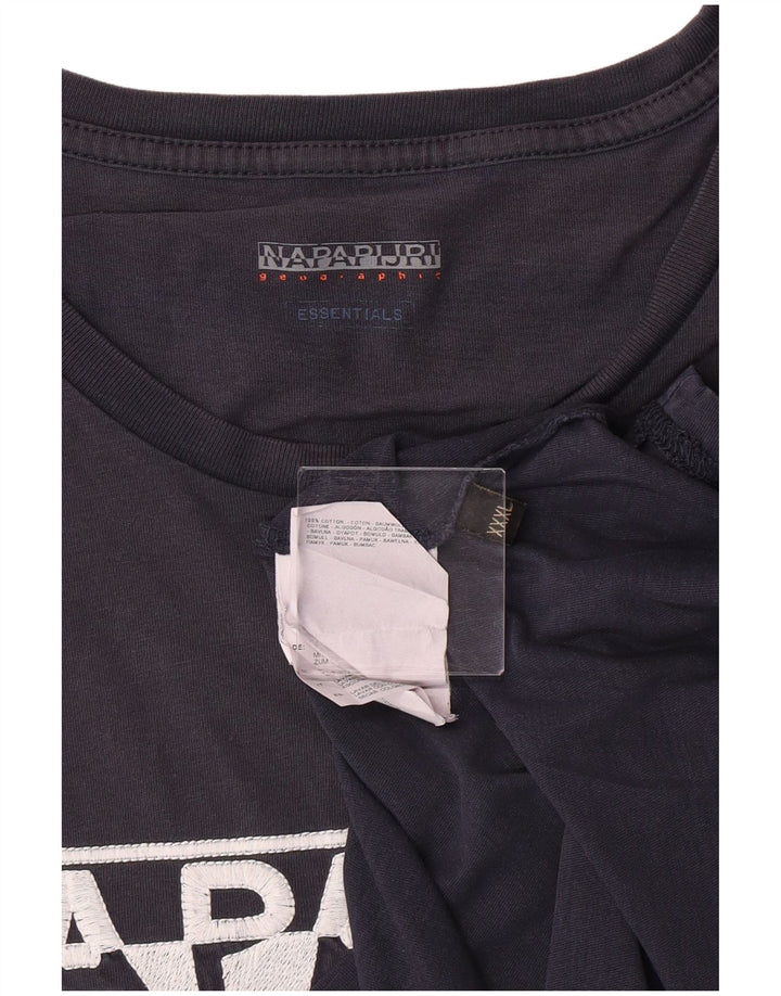 NAPAPIJRI Мужская футболка с географической графикой, топ 3XL, темно-синий, хлопок