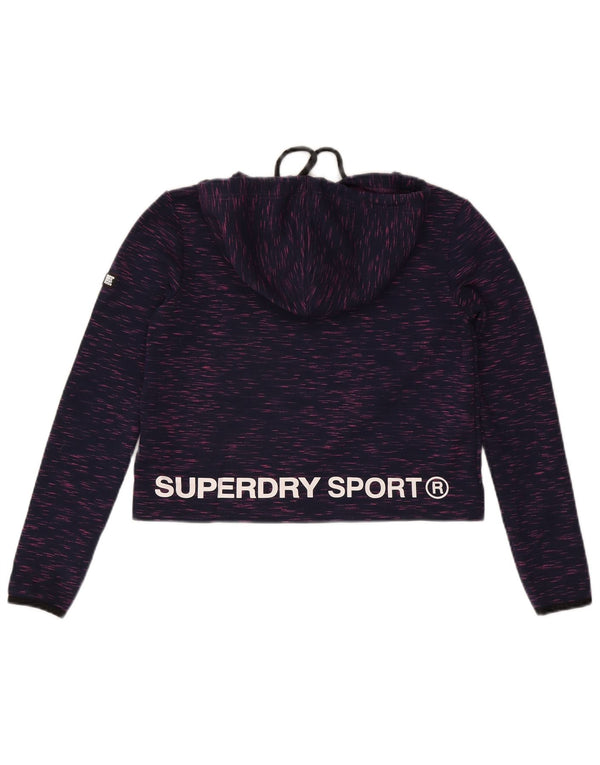 Женский укороченный джемпер с капюшоном Superdry большого размера UK 6 XS Фиолетовый в крапинку