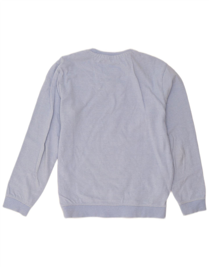 Crew Clothing Мужской свитер-джемпер из хлопка среднего синего цвета