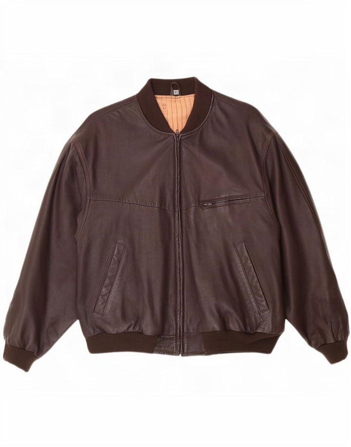 Винтажная мужская кожаная куртка UK 42 XL Коричневая