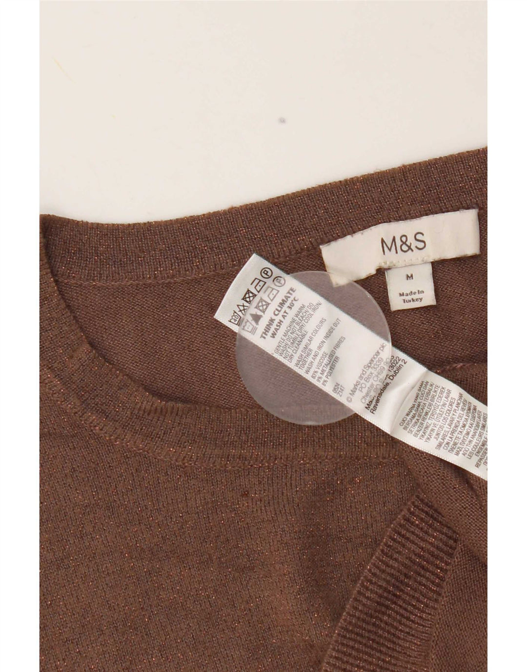 Женский джемпер с вырезом «лодочка» Marks & Spencer UK 14, средний коричневый