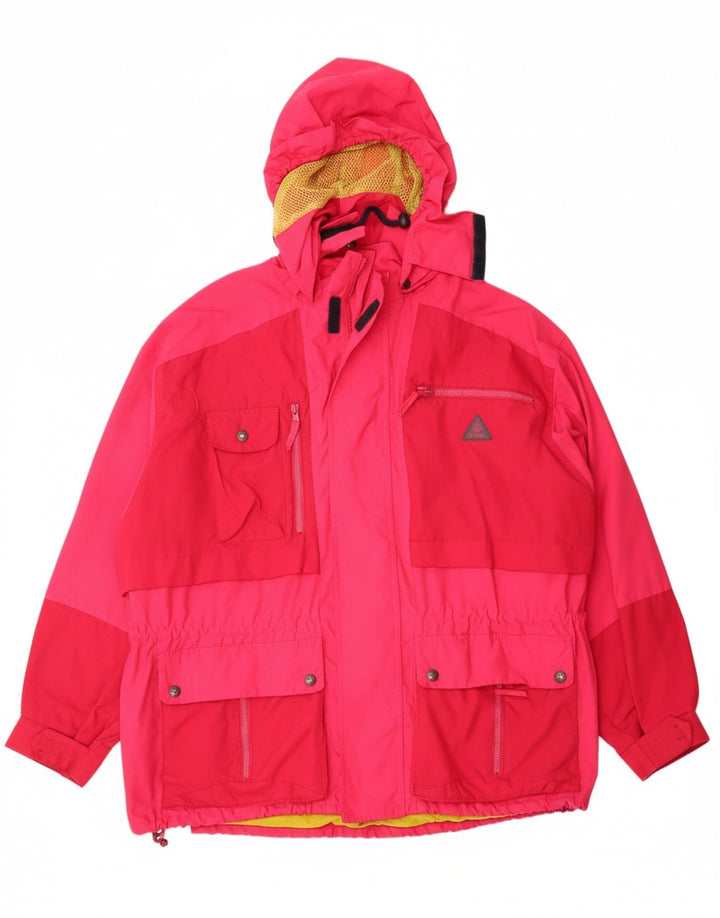 COLMAR Mens Loose Fit Hooded Windbreaker Jacket IT 52 Large Pink Polyamide