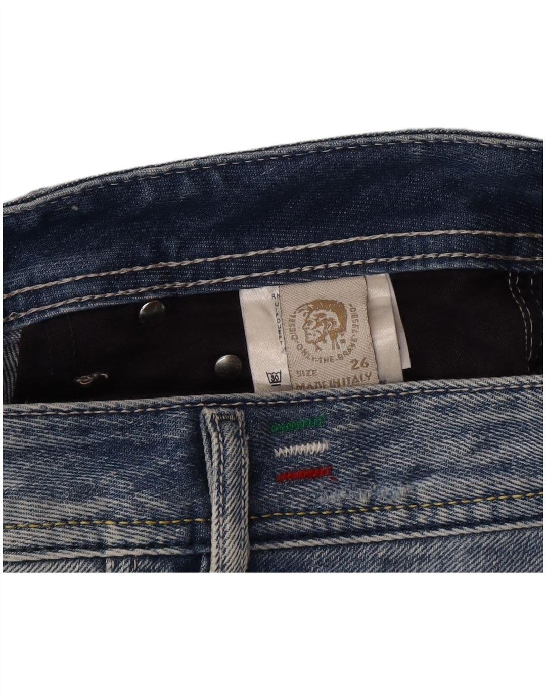 DIESEL Mens Floy Distressed Slim Jeans W26 L32 Blue Cotton
