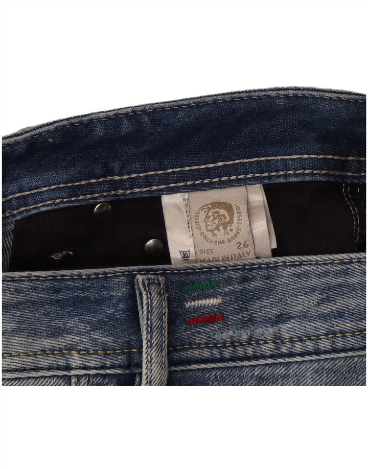 DIESEL Mens Floy Distressed Slim Jeans W26 L32 Blue Cotton