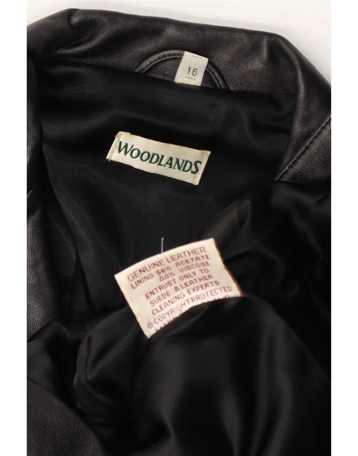 Женский кожаный пиджак Sardar Woodlands UK 16, большой черный