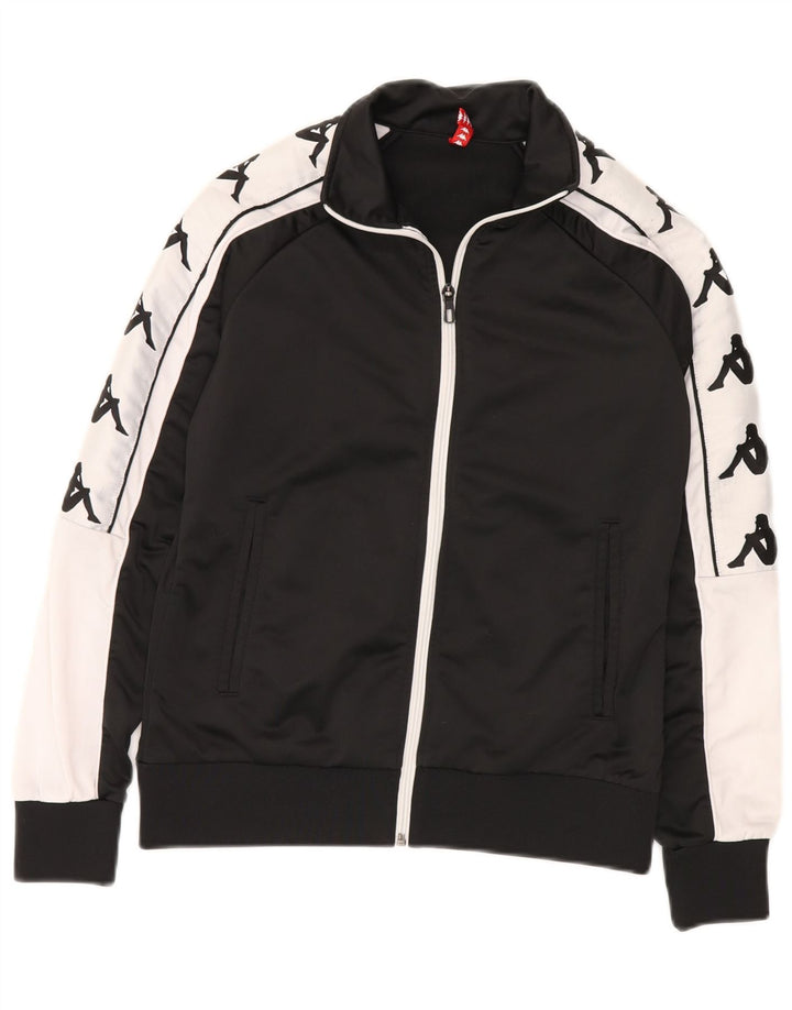 KAPPA Mens Graphic Tracksuit Top Jacket XS Black Colourblock Polyester
