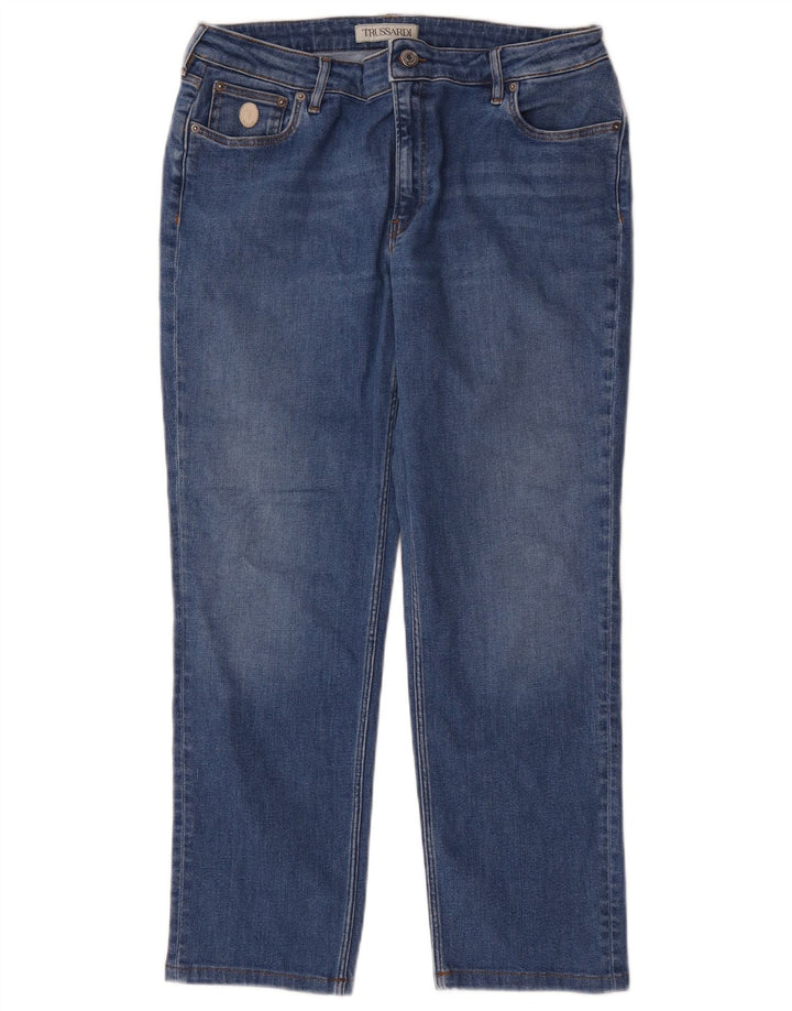 Женские прямые джинсы Trussardi W35 L26 синие, хлопок