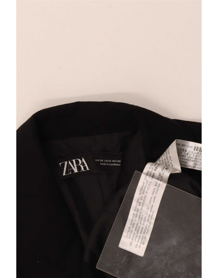 Женский пиджак на 1 пуговице Zara EU 38, маленький черный полиэстер