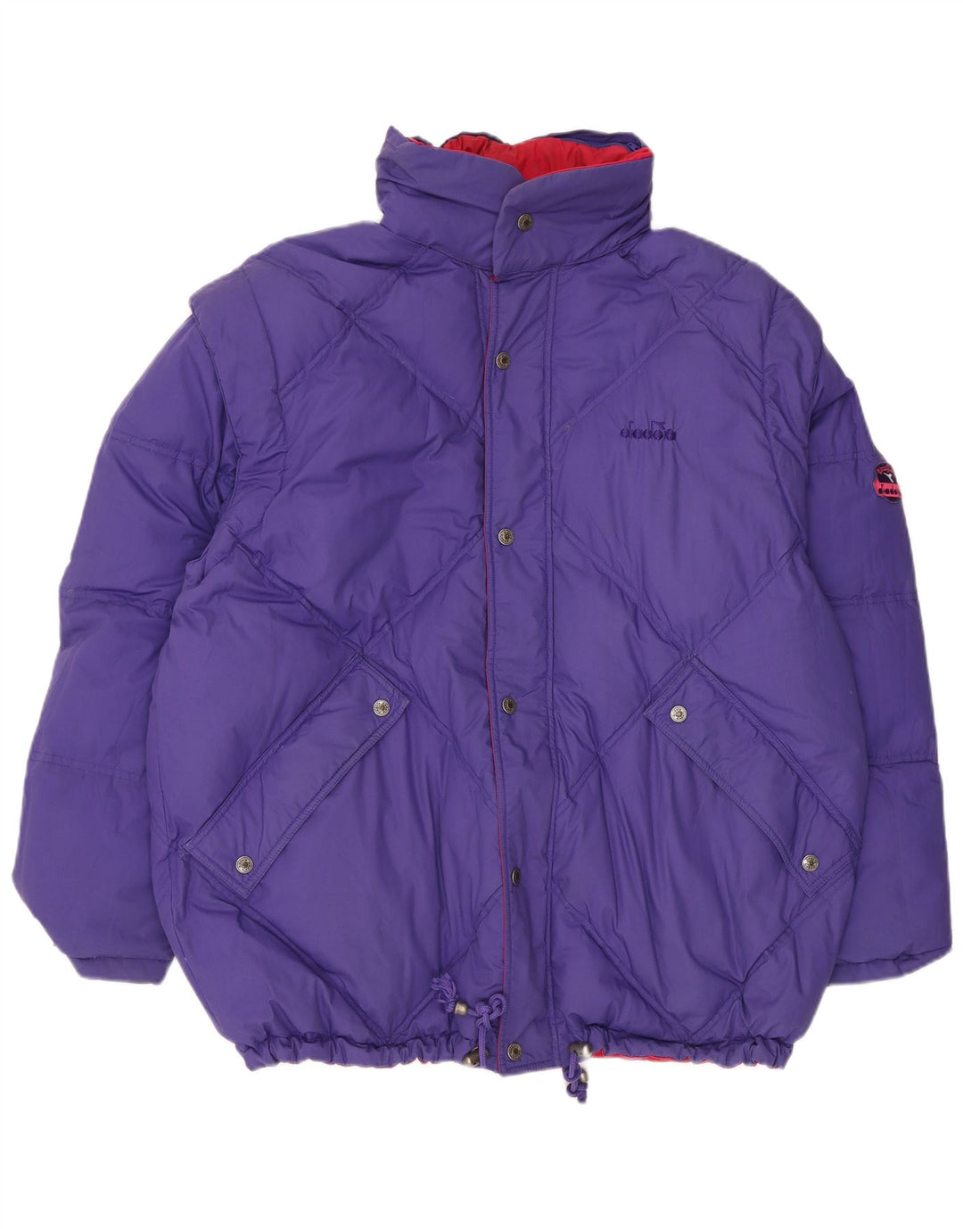 Мужская двусторонняя стеганая куртка оверсайз DIADORA UK 42 XL, красный полиэстер