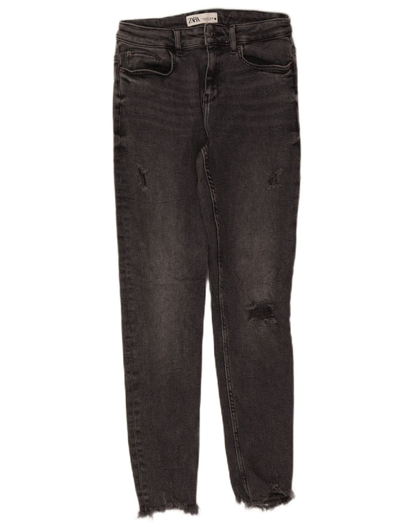 Женские потертые джинсы скинни Zara EU 38 Medium W28 L28 Серый хлопок