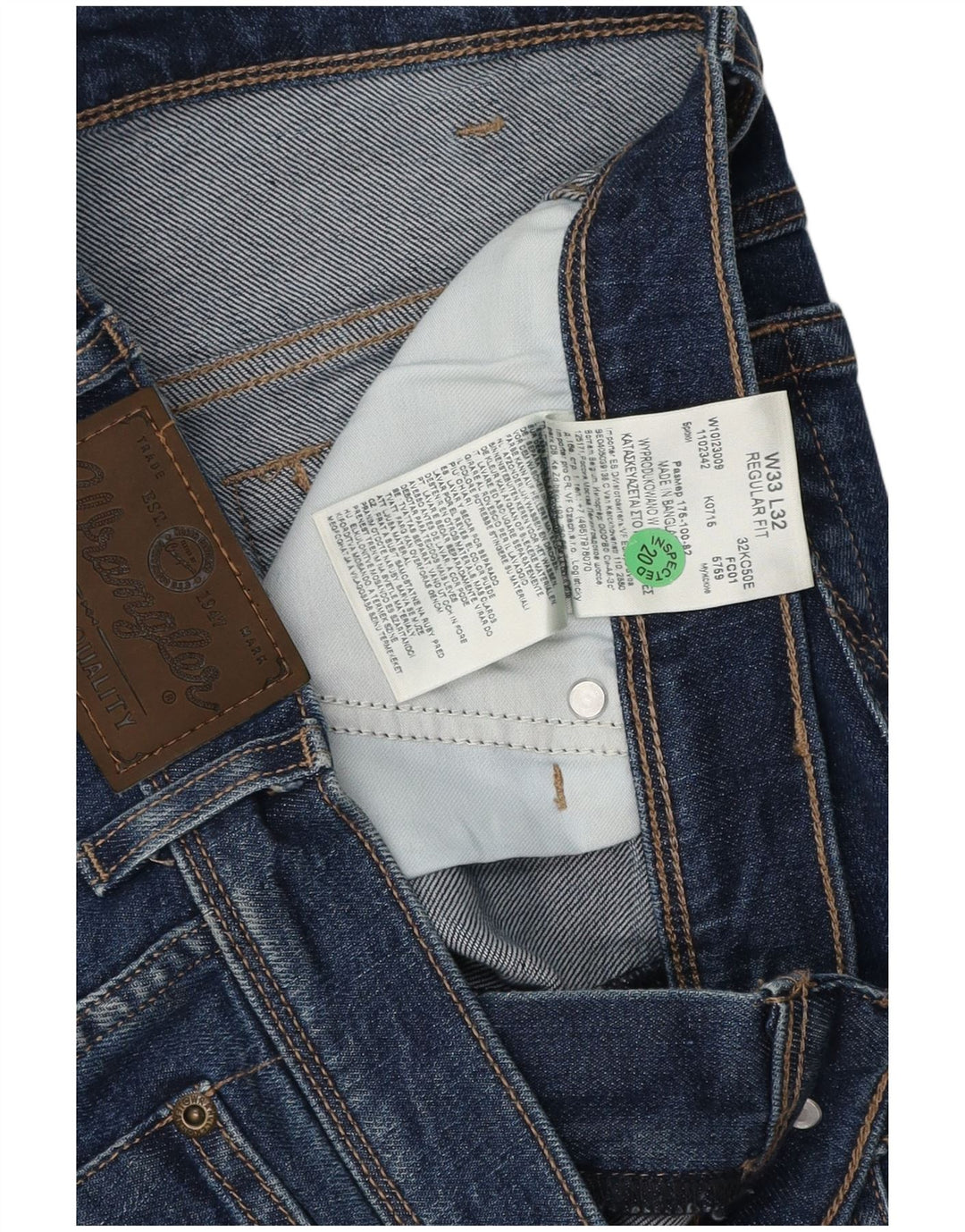 WRANGLER Mens Regular Fit Straight Jeans W33 L32 Blue Cotton
