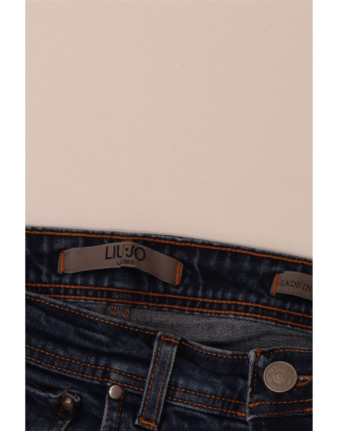 LIU JO Mens Slim Jeans W28 L32 Navy Blue Cotton