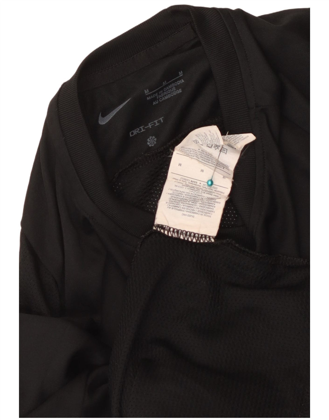 Мужская футболка Nike Top Medium Black в полоску из полиэстера, спортивная