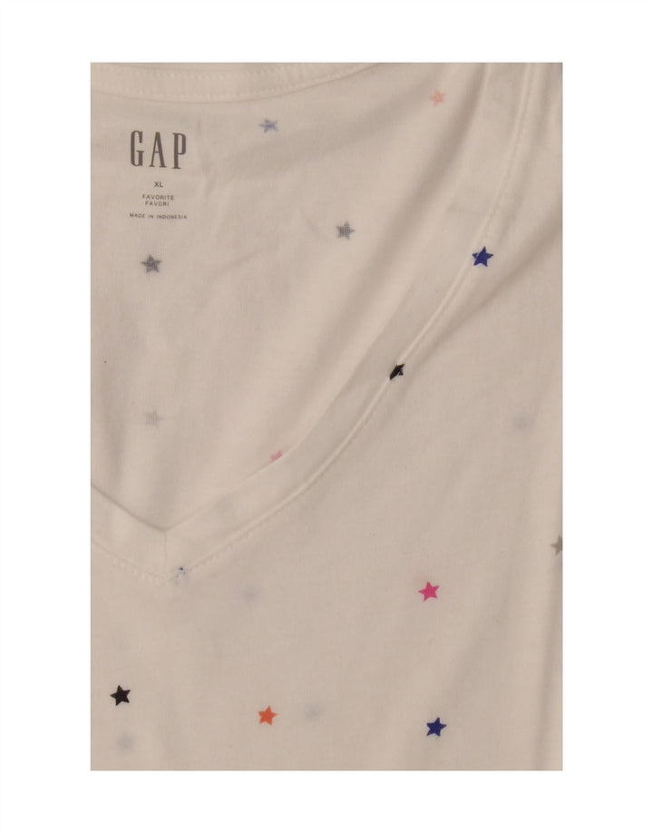 GAP Womens T-Shirt Top UK 18 XL White Spotted