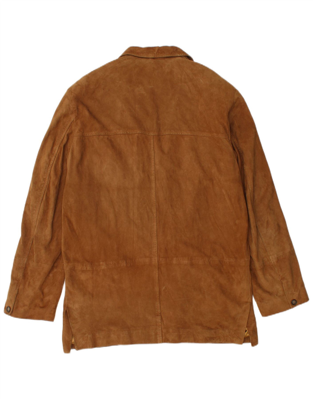 Винтажный мужской замшевый пиджак на 3 пуговицах IT 48, средний коричневый кожаный пиджак