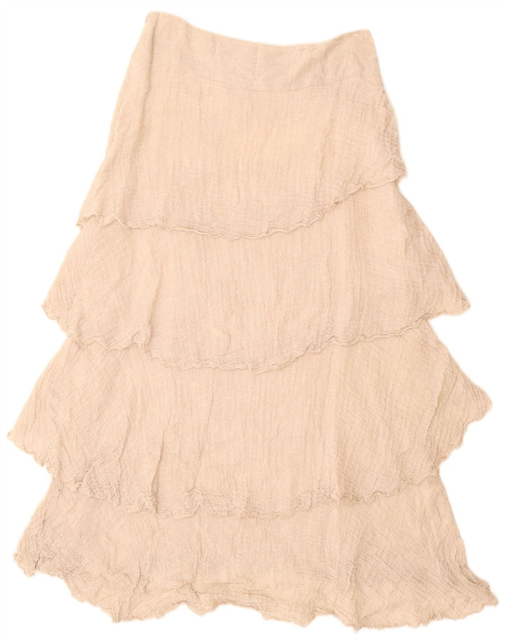 ВИНТАЖНАЯ женская многоярусная юбка с завышенной талией W28, средний бежевый