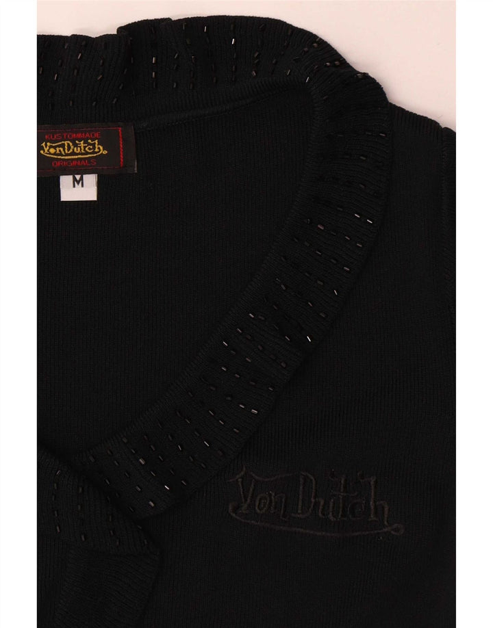 Женская блузка Von Dutch Top UK 12, средний черный из микрофибры