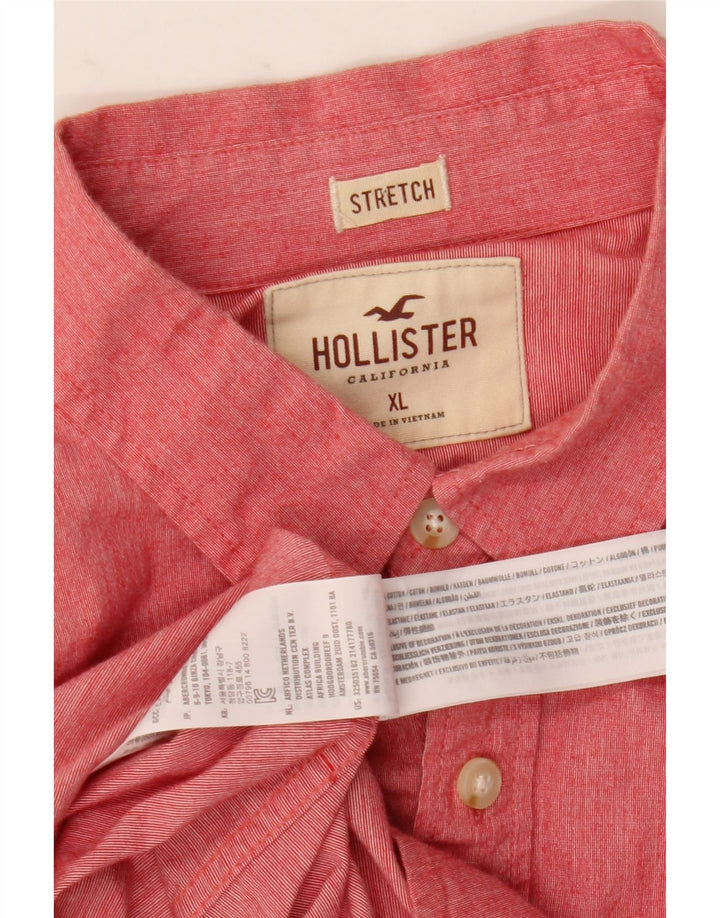 Рубашка мужская HOLLISTER XL красная, хлопок